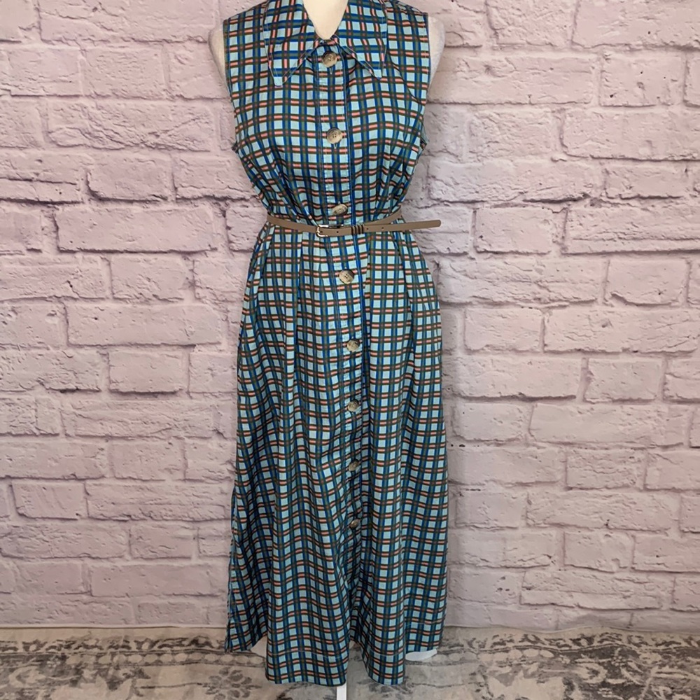 Kate Spade Blue and Brown Plaid Dress